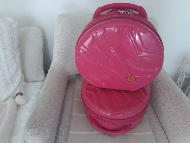 Girls Pink Hard Shell Vanity Cases x 2 - By Antler 
