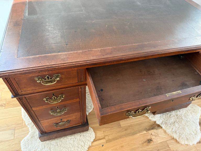 3 piece leather desk