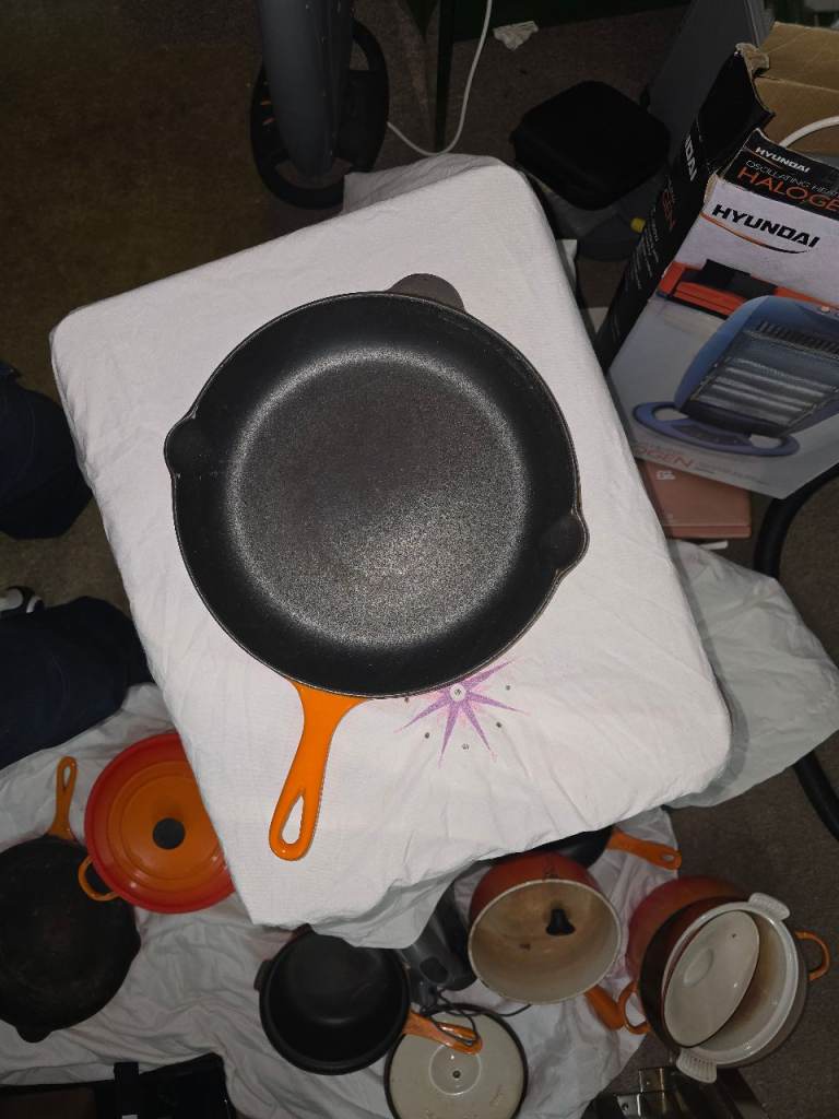 Le Creuset Job Lot Vintage Pans Dutch Oven Casserole Volcanic Orange Cookware