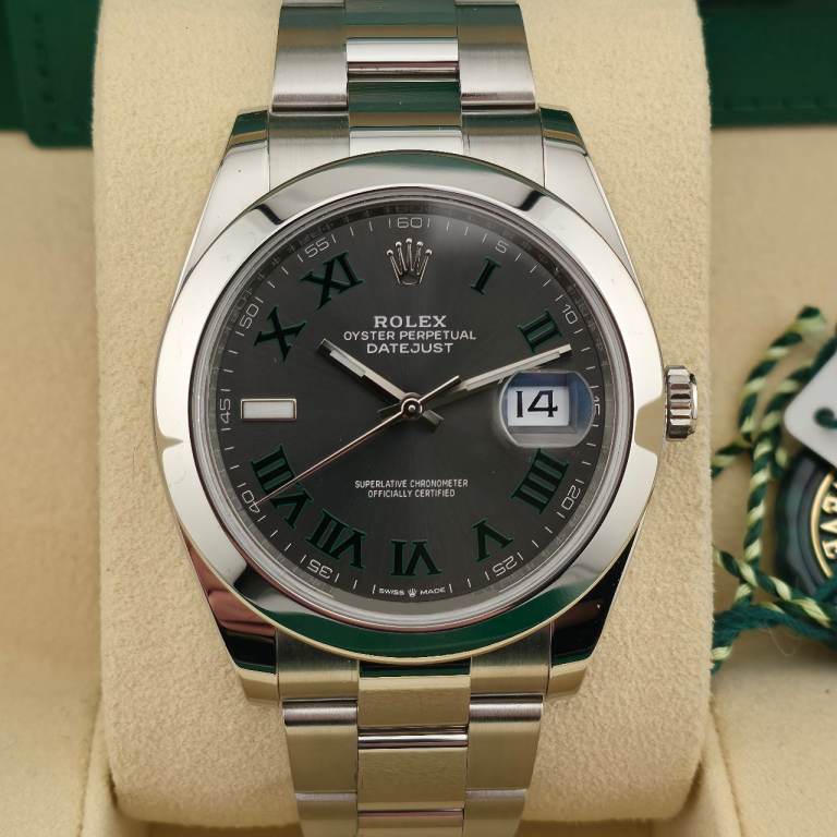 Rolex Datejust 41 Ref. 126300 – Wimbledon Dial, Oyster Bracelet, 2021, Full Set
