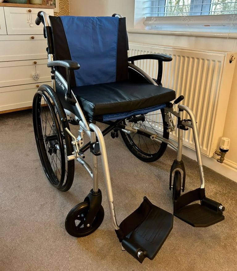 G-logic Lightweight Wheelchair – Blue and Black, Good Condition