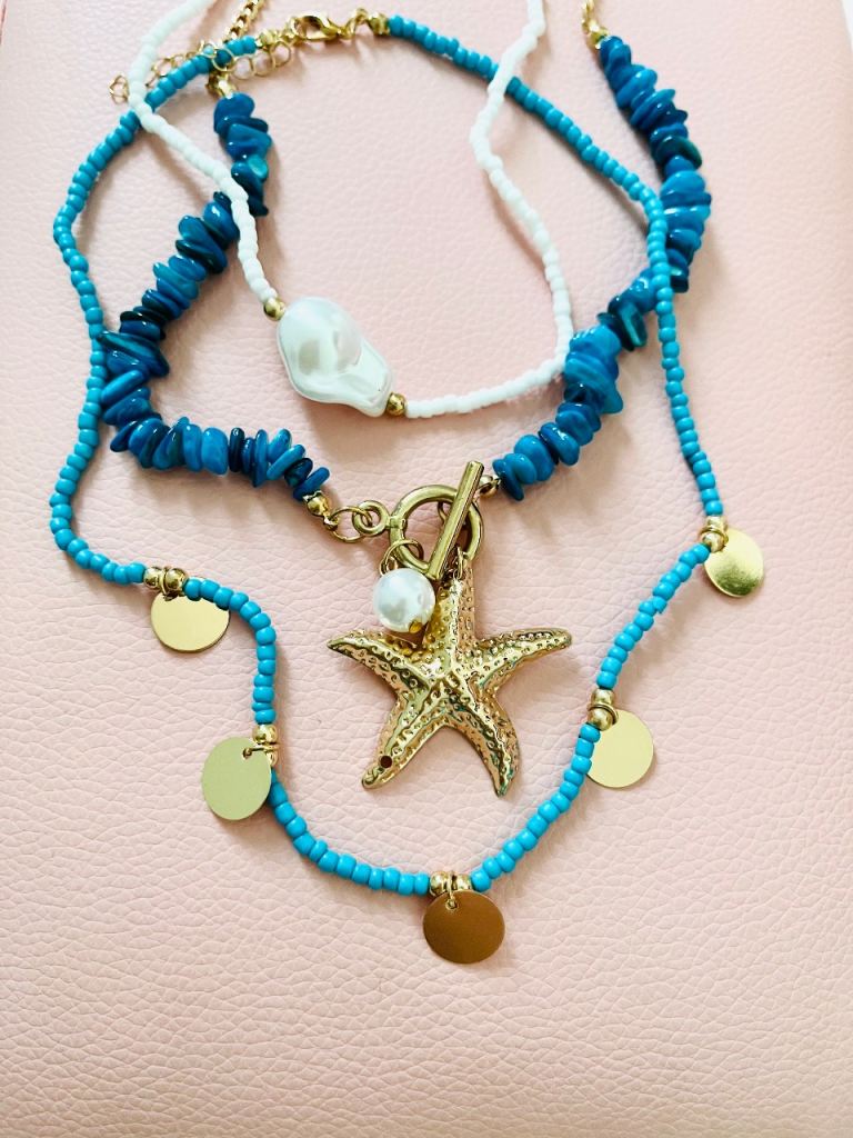 Multiple blue sea inspired necklaces brand new all for £6