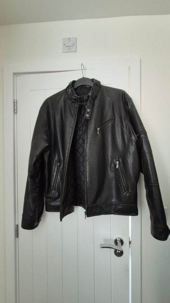 mens faux-leather jacket (large)