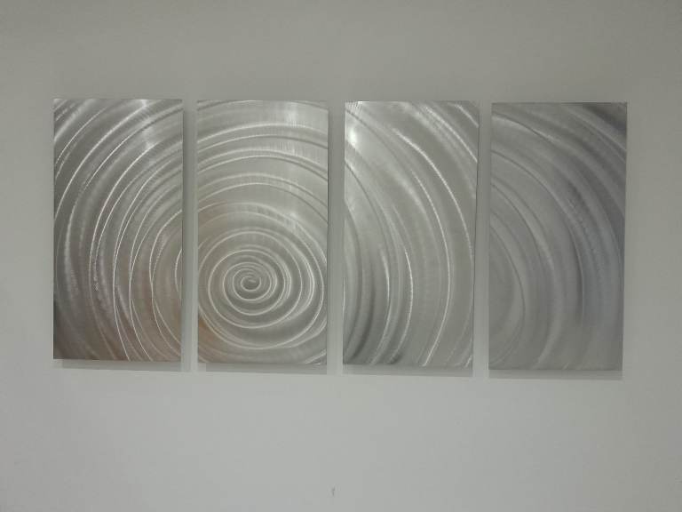 Set of 5 Silver Metal Wall Art Panels