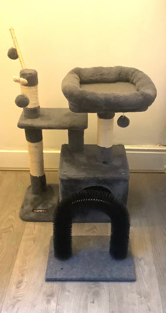 Cat tree tower and cat grooming arch