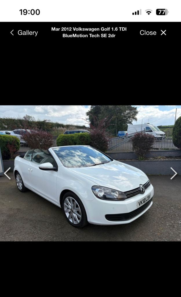 Volkswagen, GOLF, Convertible, 2012, Manual, 1598 (cc), 2 doors