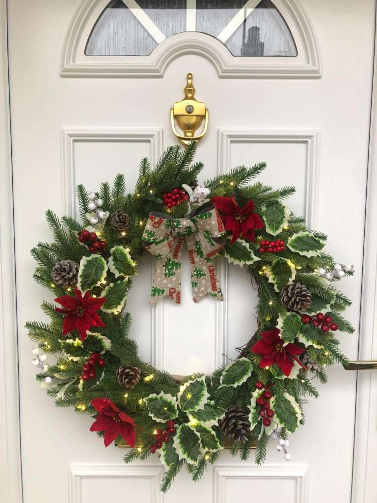 Lit Christmas Wreaths