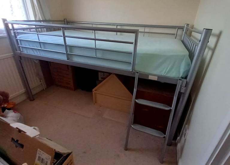 Metal Single HIGH SLEEPER Bed Frame Cabin - Collect GRANTHAM Lincs - Excel Cond