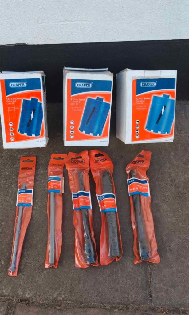 Draper Diamond Core Drill Bits and Arbors – NEW