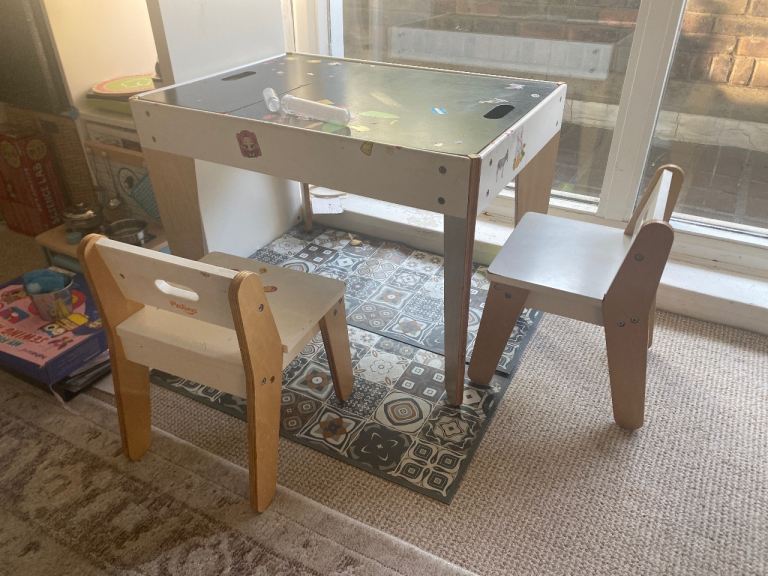 Giveaway kids table and chairs. Wooden shelves ladder.