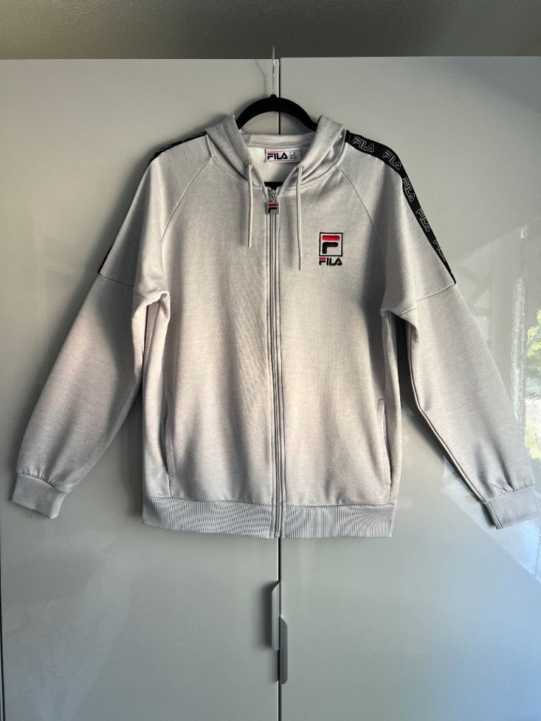 Fila Grey Tracksuit - Hoodie & Joggers, Size M