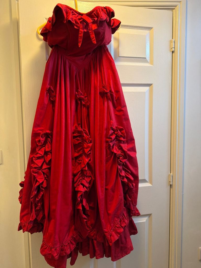 Vintage red ball gown (Laura Ashley) 
