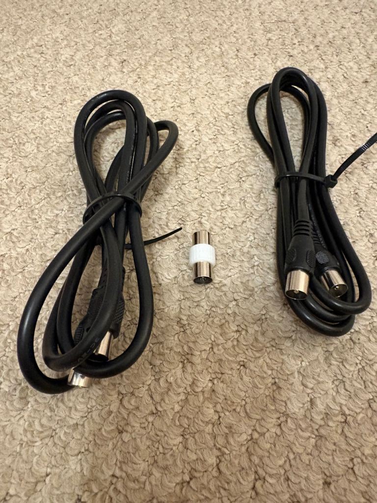 TV Aerial Cables and Adapter – Good Condition