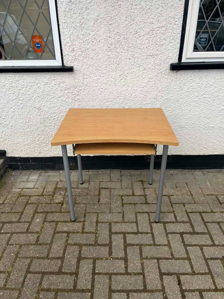 Pine Teak veneer wood Computer Desk