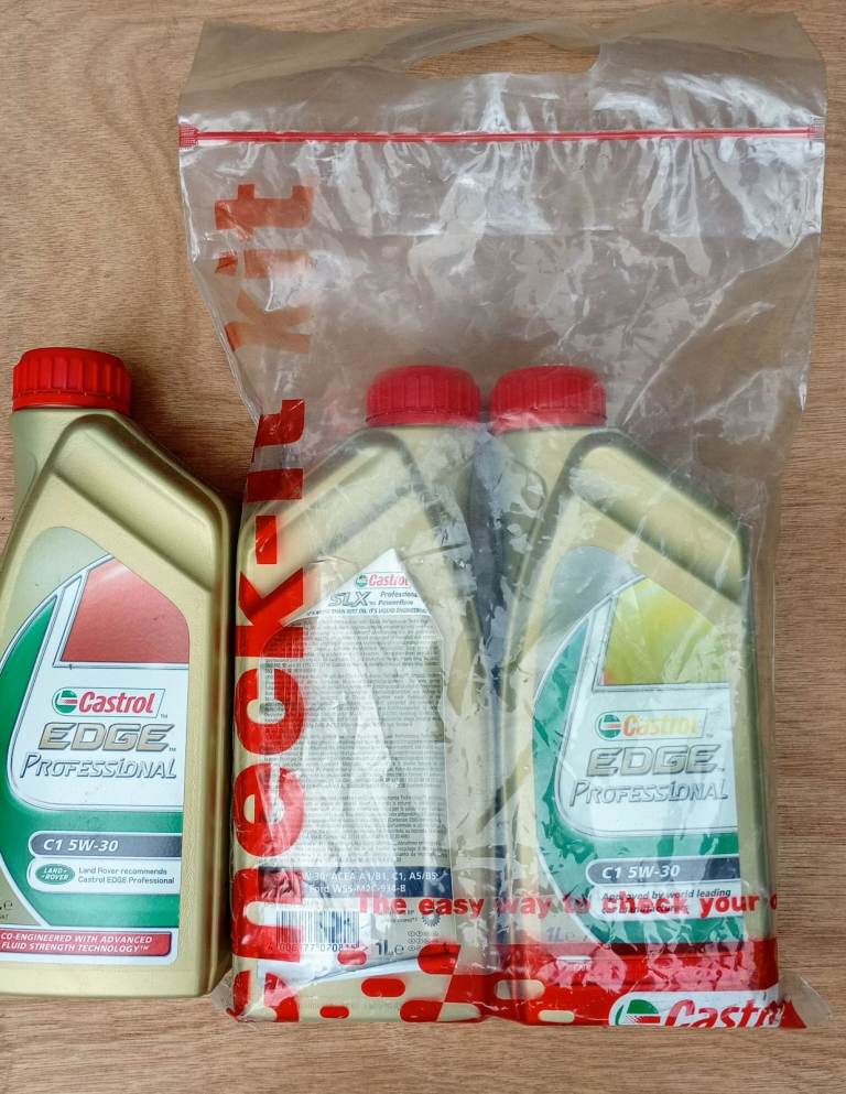 3 Castrol Edge Professional 0ne liter C3 5W-30 Engine Oil unopened & Helix seemingly full 1 liter.