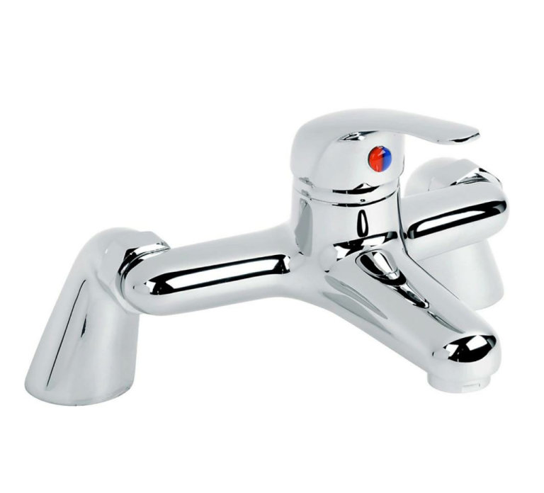 BN Chrome Bathroom Bath Filler Mixer Tap Deck Mounted Single Lever Modern