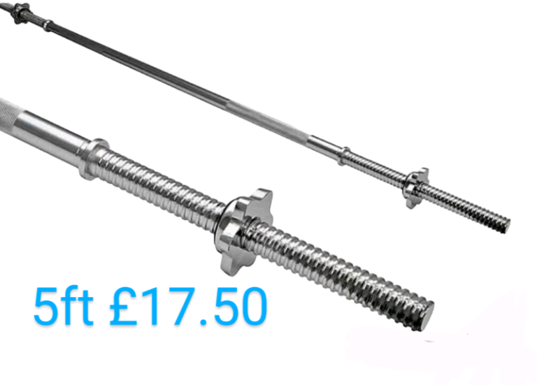 Weight lifting Barbell bars 5ft and 6ft solid with spinlock collars