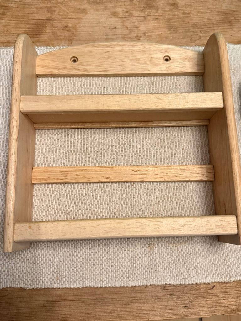 Two wooden spice racks