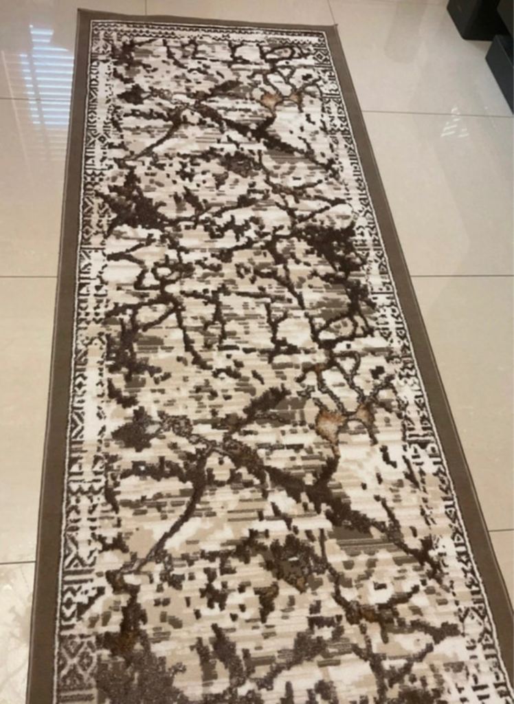 Brand new Milan rugs runner hallway corridor size 200×80cm Colour brown/beige Non slip 