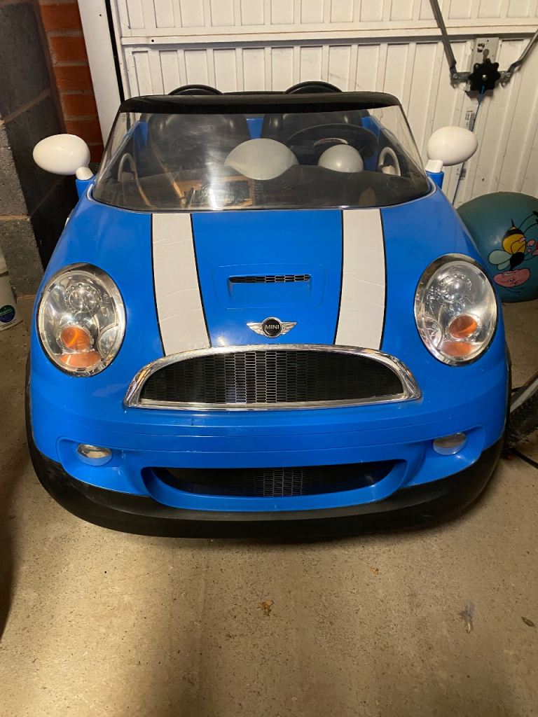 Mini Cooper Electric Ride-On Toy Car – Blue, Good Condition