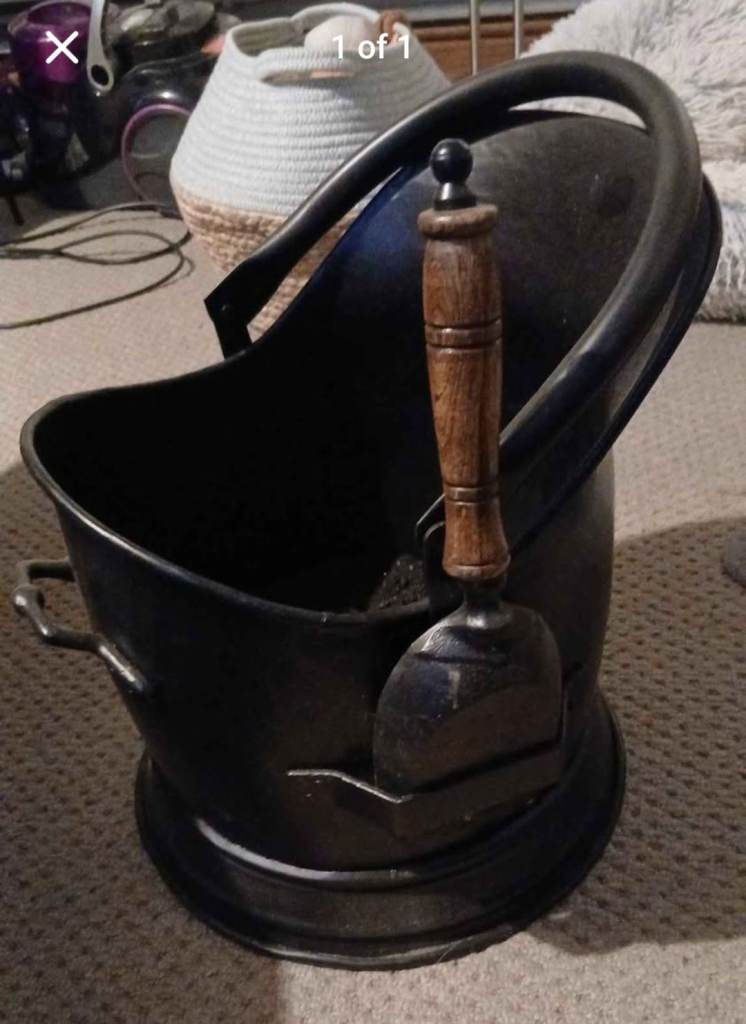 Traditional coal bucket with shovel 