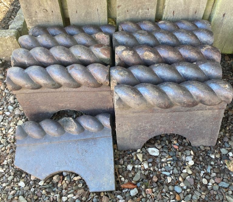 10 DANIEL PLATT STAFFORDSHIRE BLUE ROPE TOPPED EDGING TILES PATH GARDEN EDGING