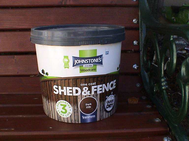 Johnstone's Woodcare Shed & Fence Paint – Dark Oak, New