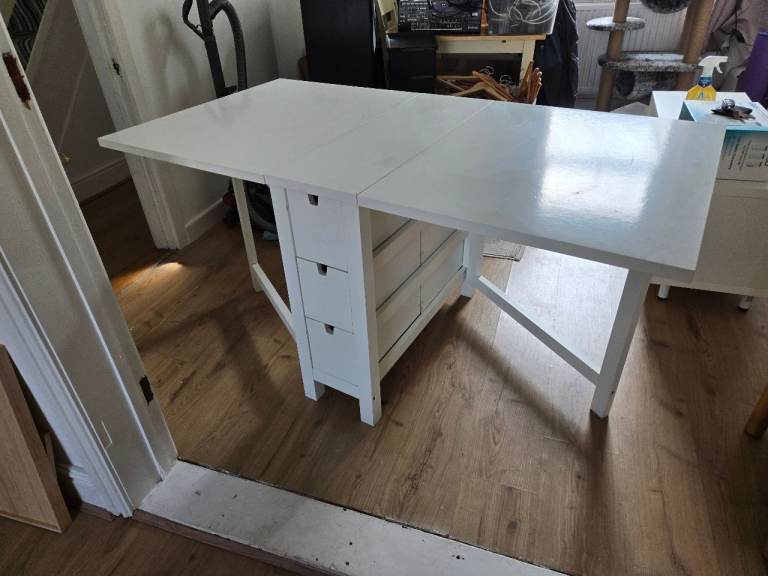 IKEA Norden Gateleg white table drop leaf style
