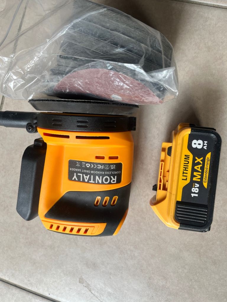 RONTALY 18V MAX Cordless Random Orbital Sander with Battery