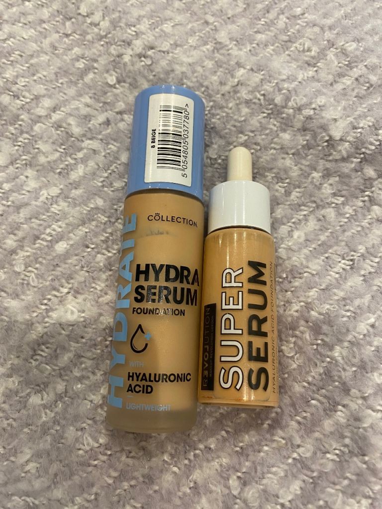 Revolution Serum Foundation F6 25ml & Collection Cosmetics Hydra Serum Foundation, 08 Beige 30ml