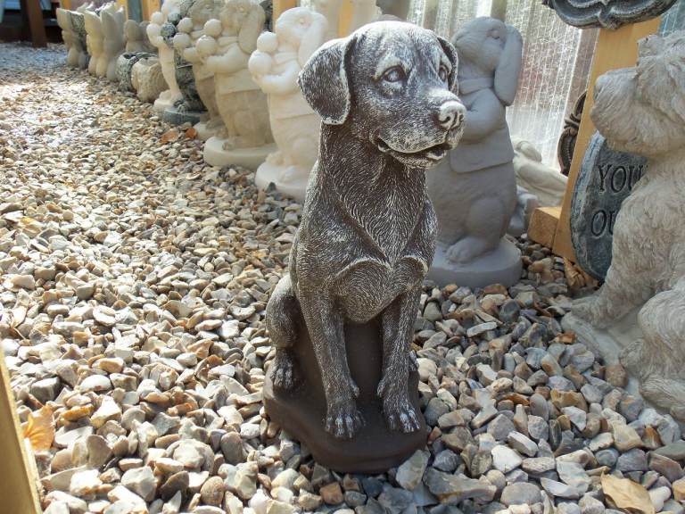 Golden labrador statue
