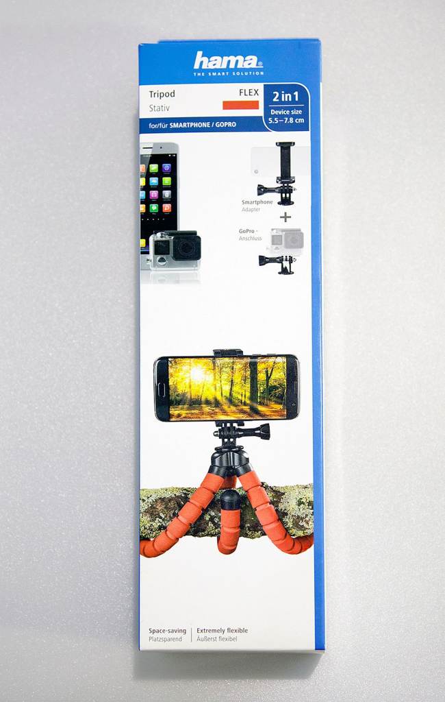 Hama "Flex" Tripod for Smartphone and GoPro, 26 cm, red. NEW, BOXED