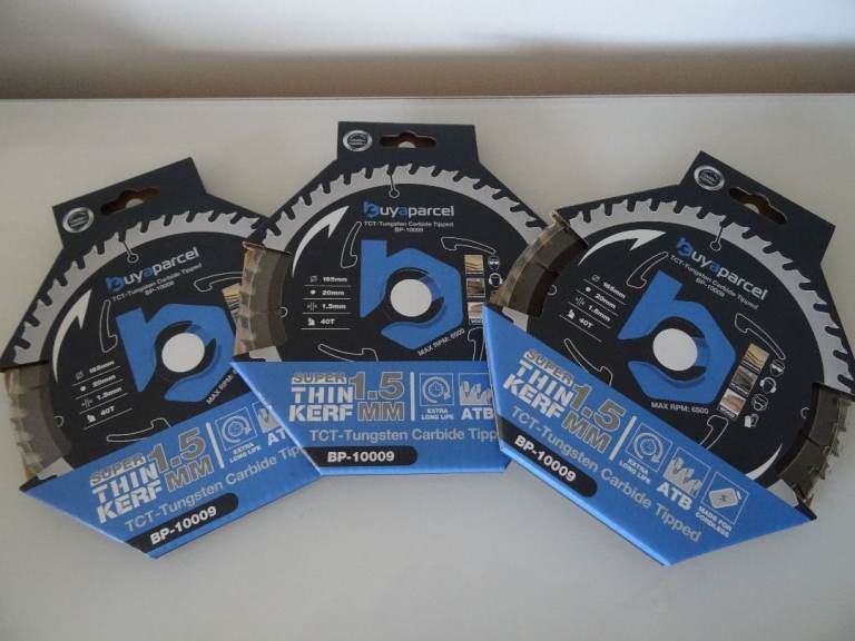 3x Circular Saw Blade 165mm X 20mm  40 Teeth Carbide Tipped Long Life