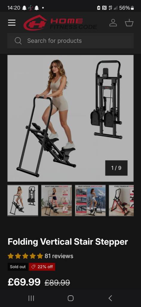 Home Fitness Code Folding Vertical Stair Stepper – New