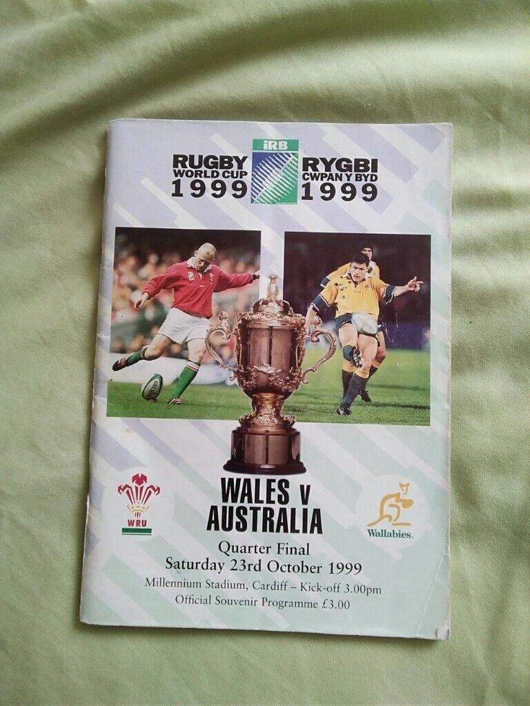 Wales versus Australia 1999 rugby world cup quarter final autographed by 