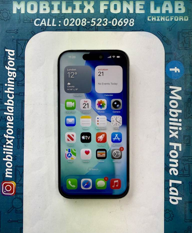 Apple iPhone 15 128GB Blue Unlocked Face ID Working Latest iOS 26.3 Good Used Working Condition