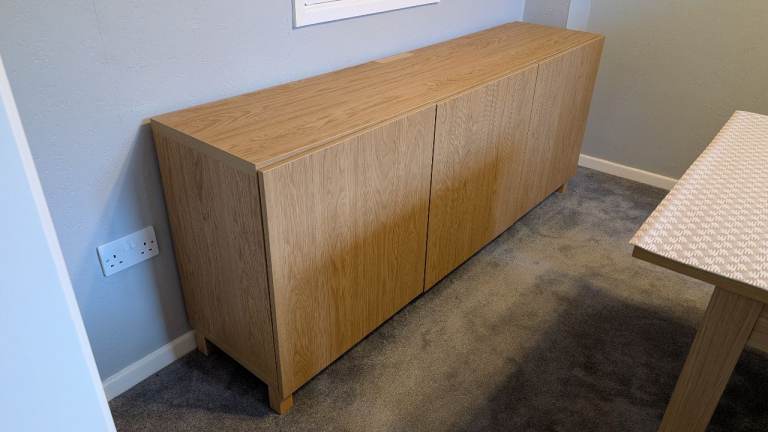 Ikea Besta 3 door oak effect sideboard/TV cabinet