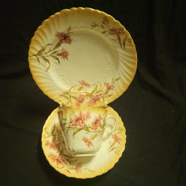Victorian Hand Painted Decorative Trio Set Excellent Condition (p)
