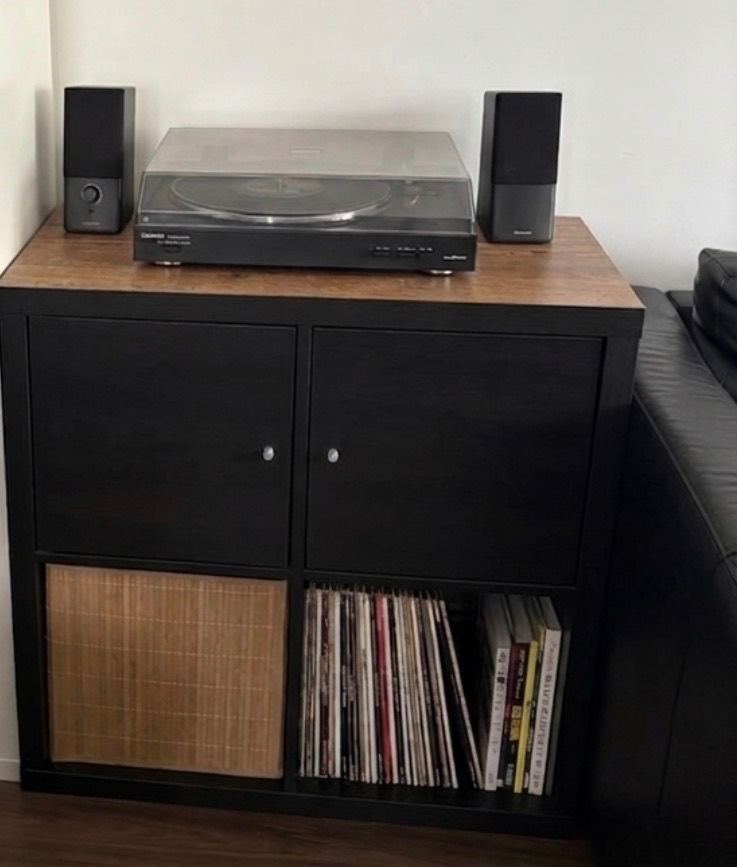 Kallax Cube Storage Unit - Black with Cupboard Inserts