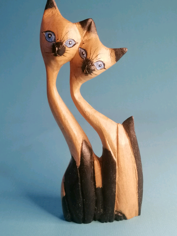 7,5inch 2 lovely 🐈 cats sculpture 