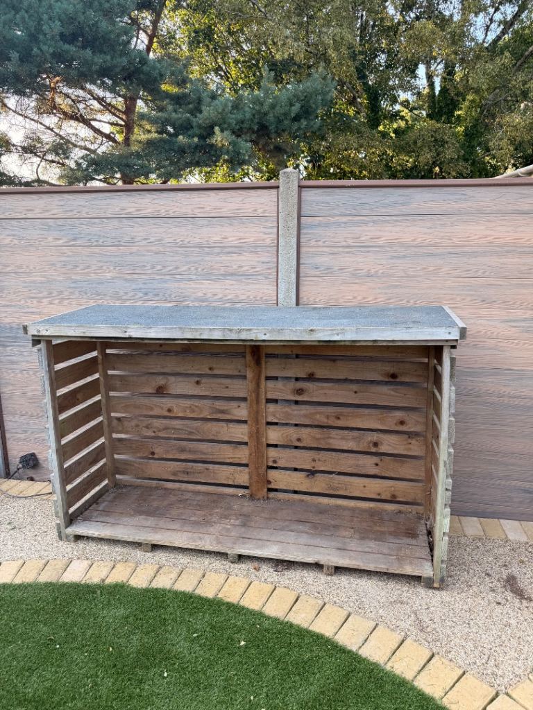Sturdy Wooden Log Store - Good Condition