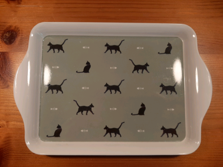 Small Black Cat Melamine Tray 21cm x 14cm