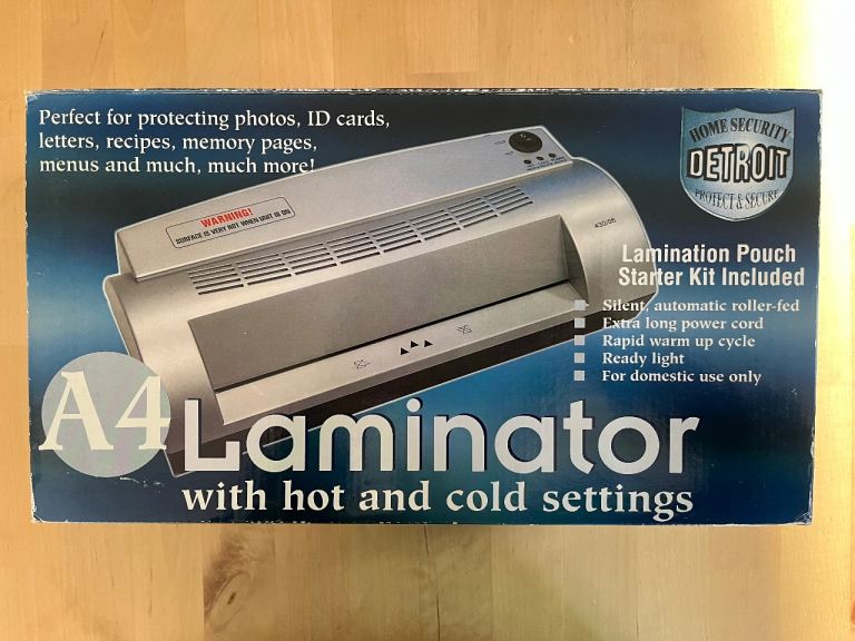 image for Boxed A4 laminator with 200+ pouches