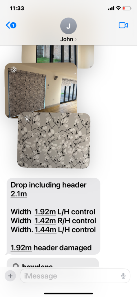 3 QUALITY PROFESSIONALLY MADE AND HUNG ROLLER BLINDS