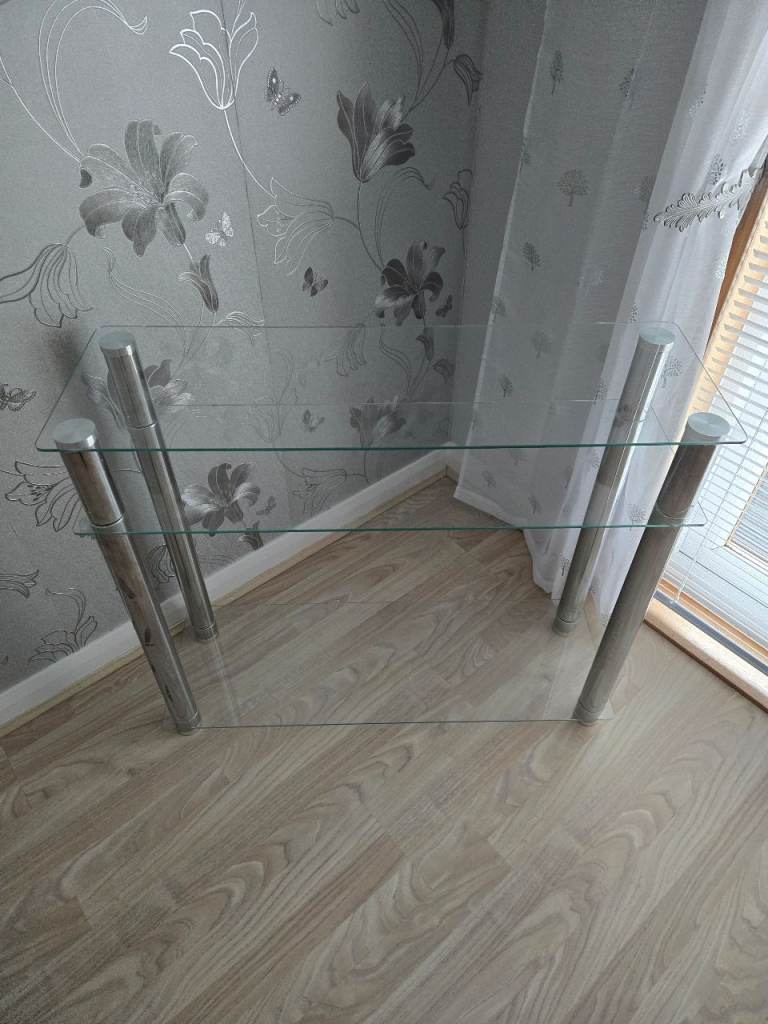 2 glass side tables