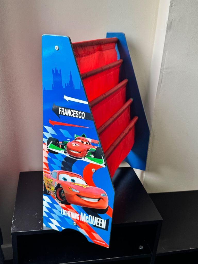 Disney Cars Kids Bookcase with Storage Pockets
