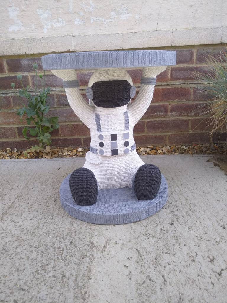 Grey Spaceman Kids Bedside Table