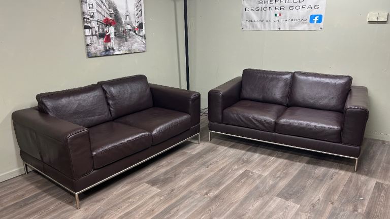 Real leather sofas 2&2 (can deliver)