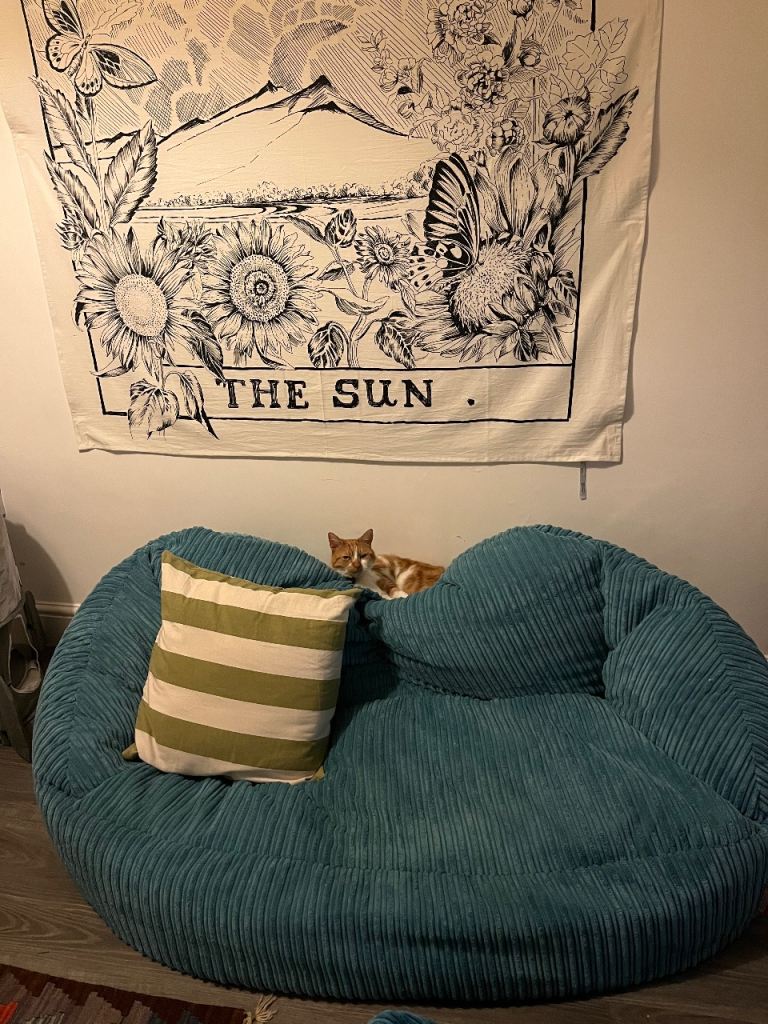 Big bertha bean bag sofa with footstool