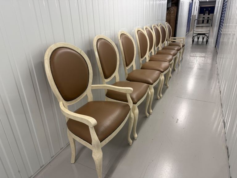 Dining chairs 2 with handles and 6 without 2 has little scratches available delivery extra cost
